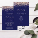 Search for rose gold and navy blue wedding programmes Glam