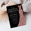 Search for rose gold 80th birthday invitations Pink