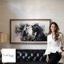 Search for black and white horse art Vintage