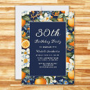 Search for blue 30th birthday invitations Botanical