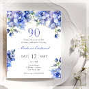 Search for blue 90th birthday invitations Elegant