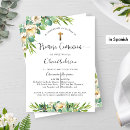 Search for white flowers first communion invitations Greenery