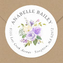 Search for floral round return address labels Watercolor
