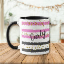Search for pink and black striped mugs Geometric pattern