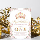 Search for crown 1st birthday invitations Pink and gold