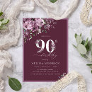 Search for purple 90th birthday invitations Botanical