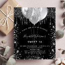 Search for silver sweet 16 invitations 16th sixteenth birthday party