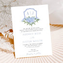 Search for watercolor crest wedding invitations Hydrangea
