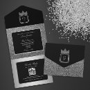 Search for silver and black wedding invitations Glamourous