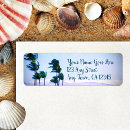 Search for tropical palm tree return address labels Hawaii