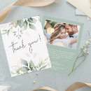 Search for eucalyptus wedding thank you cards Gold and green palette
