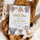 Search for wild one safari animals baby shower invitations Cute