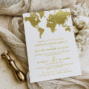 Search for gold world map invitations Elegant