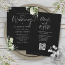 Search for black and white floral invitations Qr code