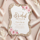 Search for pink and gold bridal shower invitations Sparkle