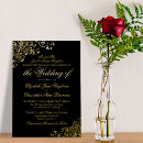 Search for black bride invitations Black and gold