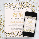 Search for elegant 75th birthday invitations Glitter