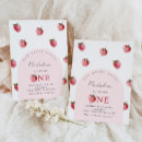 Search for strawberry 1st birthday invitations Arch