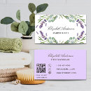 Search for lavender business cards Qr code