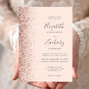 Search for rose gold glitter wedding invitations Glam