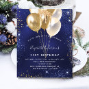 Search for balloons birthday invitations Navy blue