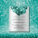 Search for teal and silver invitations Green