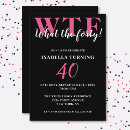 Search for black 40th birthday invitations Modern trendy