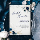 Search for blue and white bridal shower invitations Calligraphy