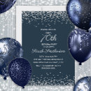 Search for navy blue silver birthday invitations Chic