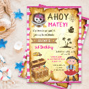 Search for girl pirate party invitations Treasure
