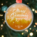 Search for golden christmas tree decorations Snow