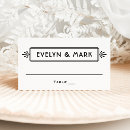 Search for retro wedding place cards Black and white