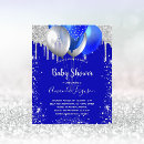 Search for royal blue and silver baby shower invitations Glitter
