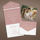 Search for dusty rose and gold wedding invitations Modern