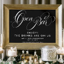 Search for open bar reception party drink menus Black and white