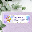 Search for gold confetti return address labels Purple
