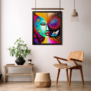Search for abstract woman art posters Rainbow