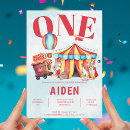 Search for carnival 1st birthday invitations Big top