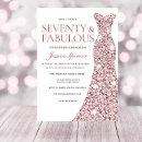 Search for rose gold 70th birthday invitations Party