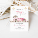 Search for pink car birthday invitations Two fast