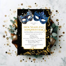 Search for new years eve masquerade ball invitations Gold