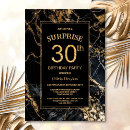 Search for marble 30th birthday invitations Black