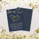 Search for gold 21st birthday invitations Twenty one birthday
