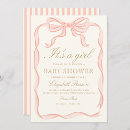 Search for ribbon baby girl shower invitations Elegant