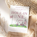 Search for hole in one invitations Pink