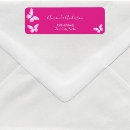 Search for pink butterfly return address labels Bridal shower