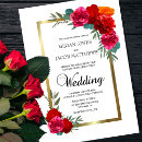 Search for red and gold wedding invitations Botanical