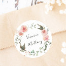 Search for pink and green wedding stickers Floral wreath