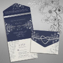 Search for blue and silver wedding invitations Floral