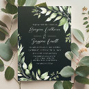 Search for dark forest green wedding invitations Watercolor eucalyptus